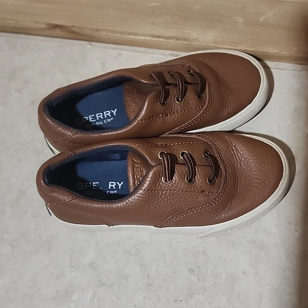 Sperry Top Slider Kids Shoes Size 11M Striper II Jr leather